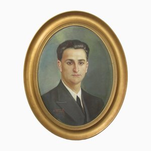 Gragnoli, Oval Portrait, 1936, Oil on Cardboard, Framed-CDG-1389681