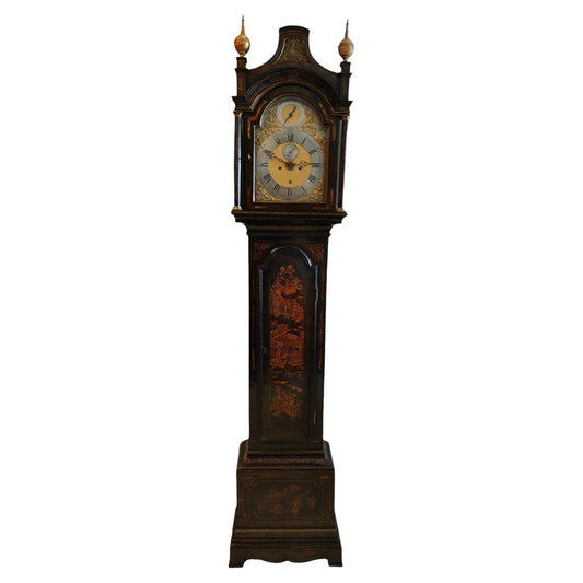 Grand Father Case Clock with Chinese Figures, 19th Century