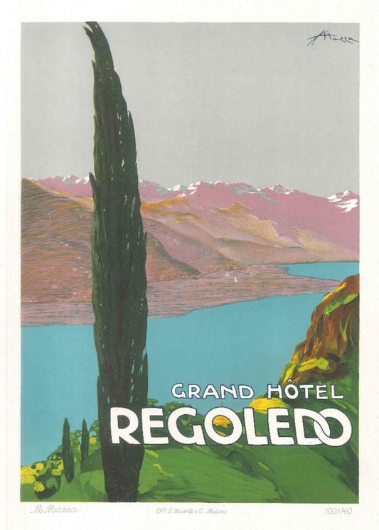 Grand Hotel Rogoledo - Original Advertising Lithograph by E. Sacchetti -1914 ca. 1914 ca.