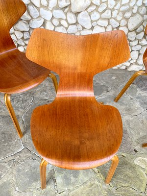 Grand Prix Dining Chairs in Teak by Arne Jacobsen for Fritz Hansen, 1960s, Set of 4-ZM-1285414