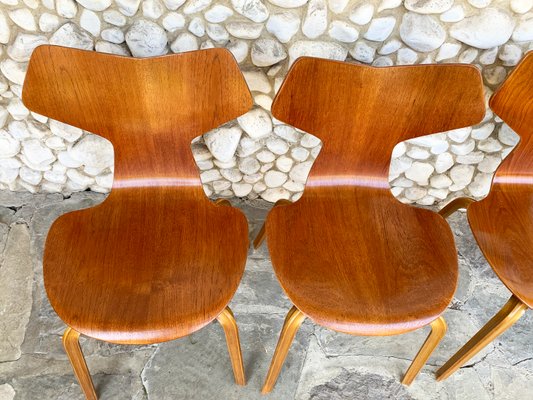 Grand Prix Dining Chairs in Teak by Arne Jacobsen for Fritz Hansen, 1960s, Set of 4-ZM-1285414