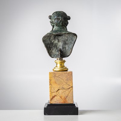 Grand Tour Bust of a Woman, 19th Century, Bronze on Marble Base-VEI-2021311