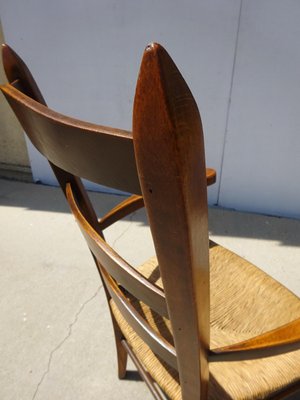 Grandfather's Armchair in Wood and Straw, 1980s-ABK-2032036