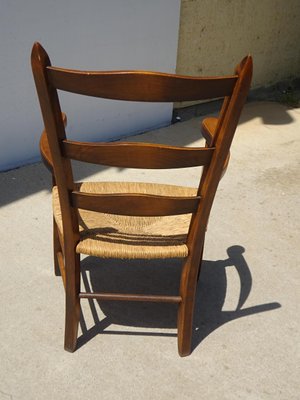 Grandfather's Armchair in Wood and Straw, 1980s-ABK-2032036