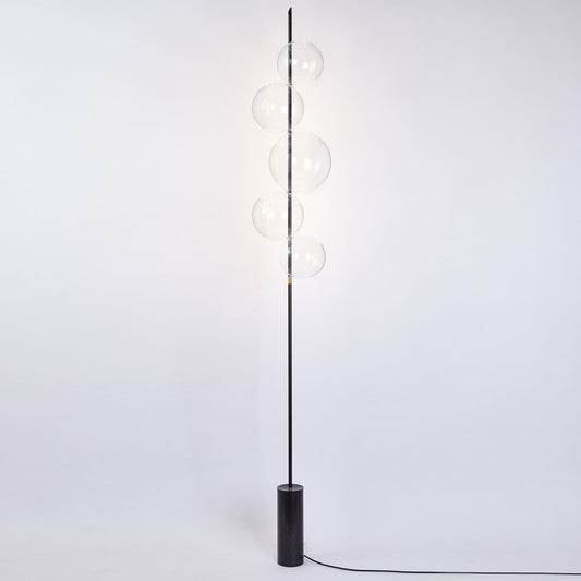 Grandine Black Sculptural Minimalist Floor Lamp With 5 Lights from Silviomondinostudio