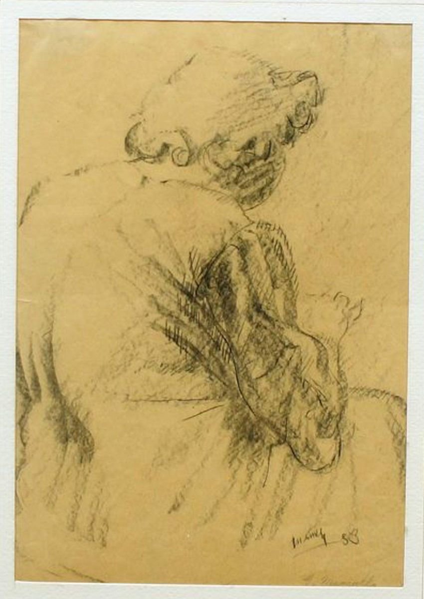 Grandmother - Original Pencil Drawing by Giuseppe Mazzullo - 1933 1933