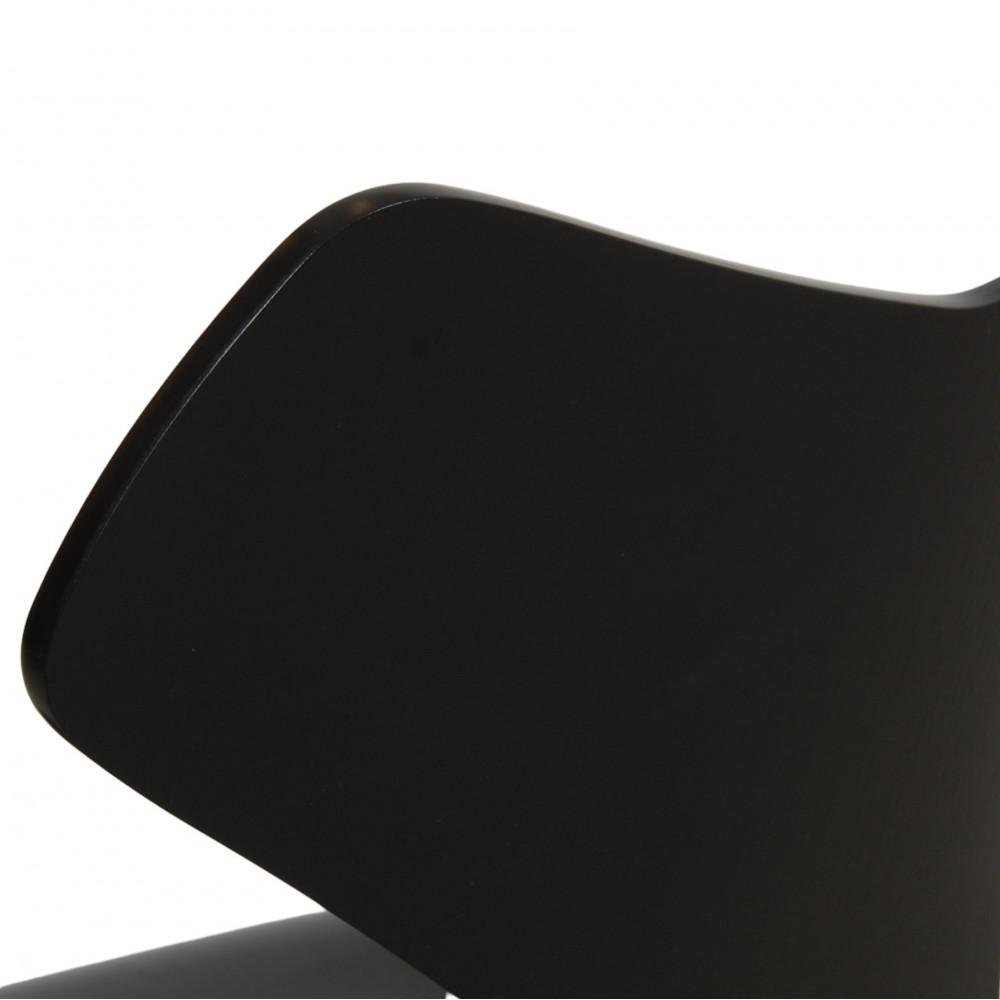 Grandprix Chair in Black Lacquered Ash with Wooden Legs by Arne Jacobsen