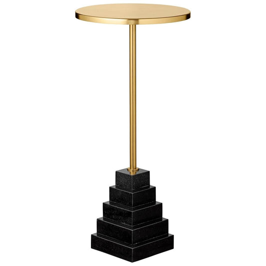 Granite and Steel Gold Top Side Table