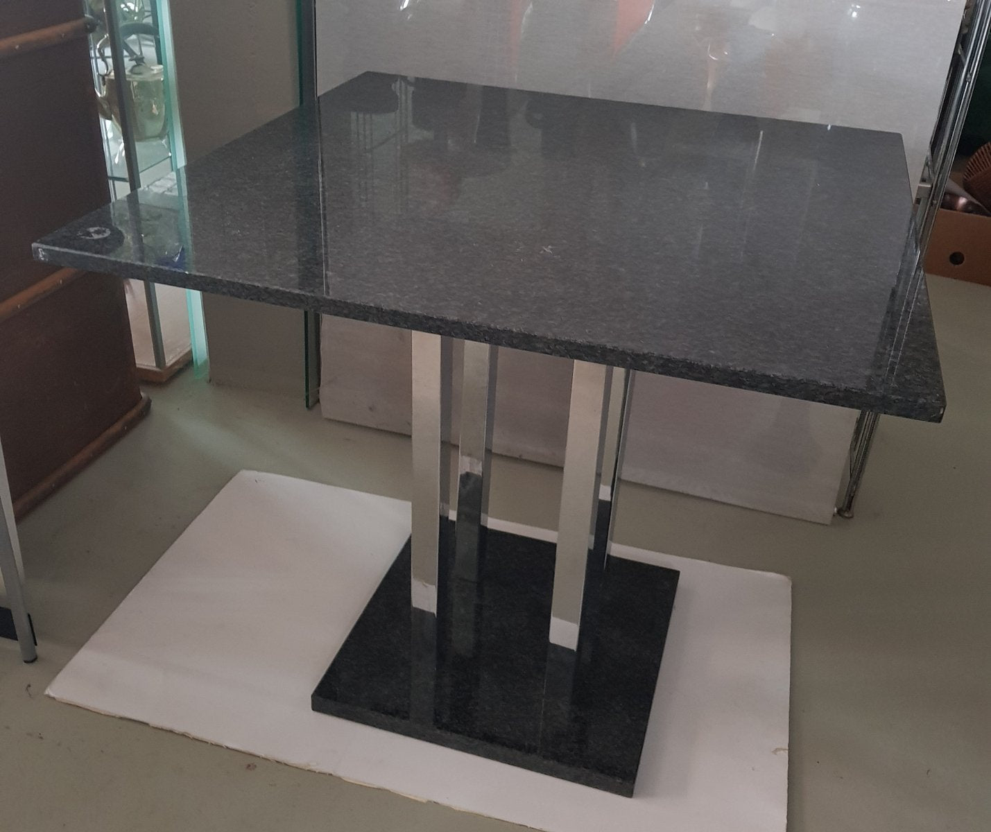 Granite Table with Chrome Legs, 1990s