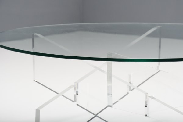 Graphic Glass & Acrylic Glass Coffee Table, Italy, 1970s-QT-1263327