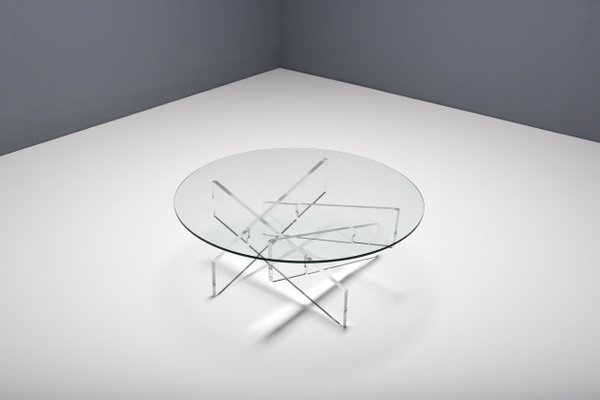 Graphic Glass & Acrylic Glass Coffee Table, Italy, 1970s-QT-1263327