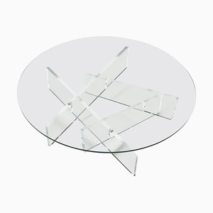 Graphic Glass & Acrylic Glass Coffee Table, Italy, 1970s-QT-1263327