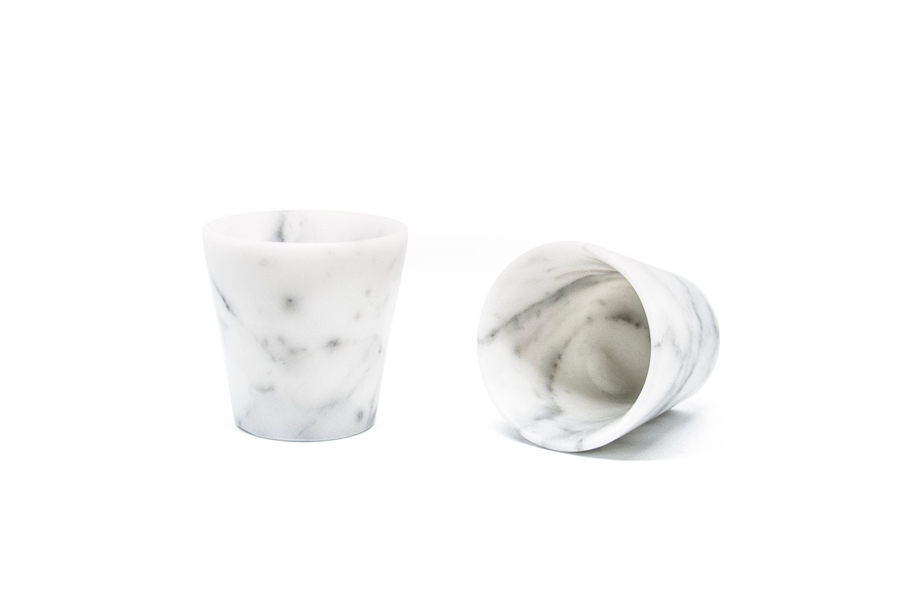 Grappa Glass in White Carrara Marble from Fiammettav Home Collection