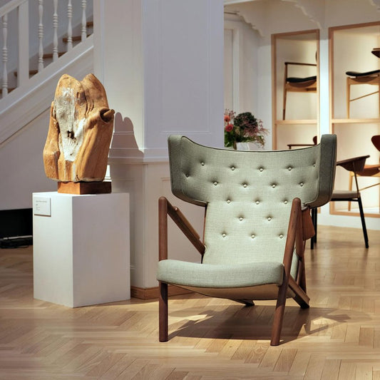 Grasshopper Armchair in Wood and Fabric by Finn Juhl