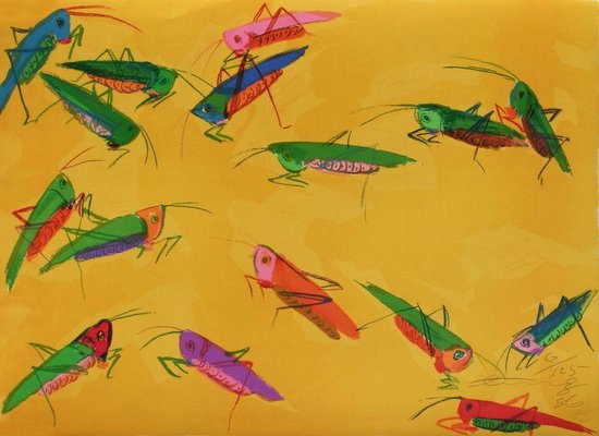 Grasshoppers by Ting Ting Walasse-FMZ-960416