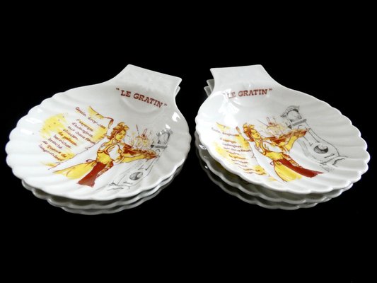 Gratin Serving Plates from Apilco, France, 1970s, Set of 6-ZPI-1702839