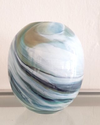 Gray and Blue Marbled Glass Vase, 1970s-QDP-838531