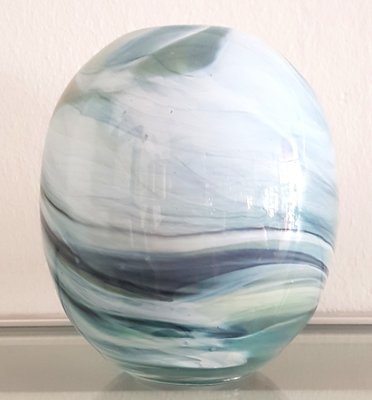 Gray and Blue Marbled Glass Vase, 1970s-QDP-838531