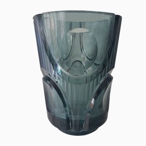 Gray Blue Art Deco Vase from Moser Böhmen, 1920s-QDP-838542