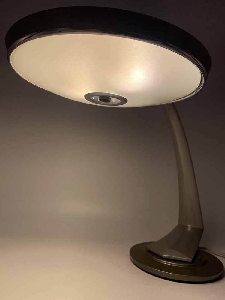 Gray Boomerang Desk Lamp by Luis Perez De La Oliva for Chamarms, Spain, 1960s