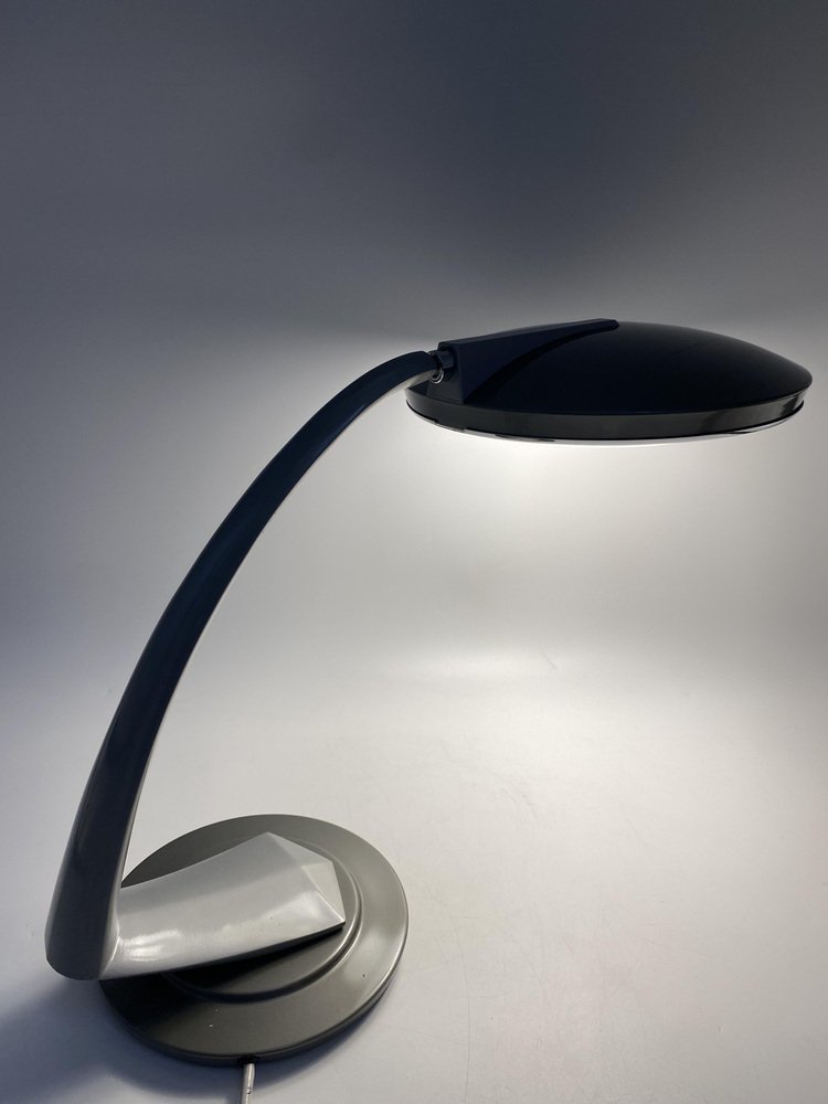 Gray Boomerang Desk Lamp by Luis Perez De La Oliva for Chamarms, Spain, 1960s