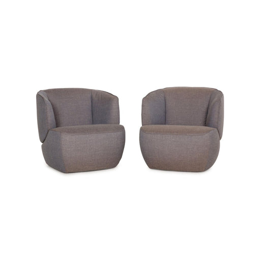 Gray Fabric 384 Armchair Set from Rolf Benz, Set of 2