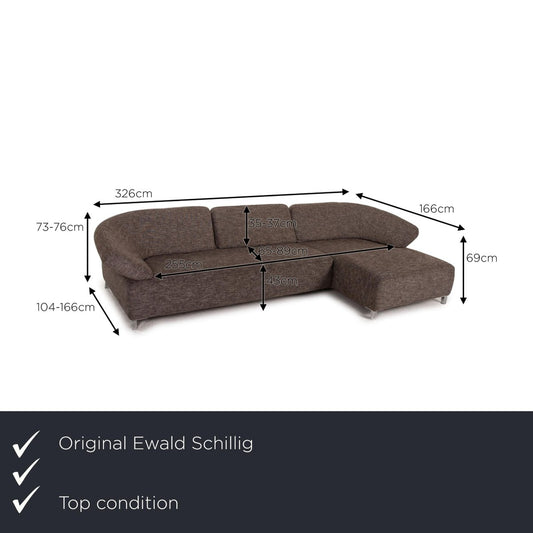 Gray Fabric Butterfly Corner Sofa by Ewald Schillig