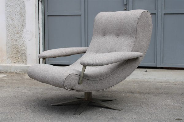 Gray Fabric Swivel Lounge Chair by Guido Bonzani for Tecnosalotto, 1970s-EH-675727