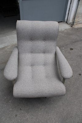 Gray Fabric Swivel Lounge Chair by Guido Bonzani for Tecnosalotto, 1970s-EH-675727