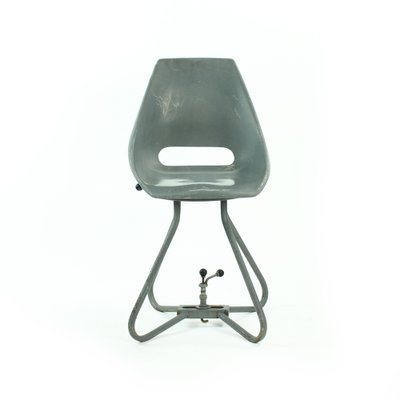 Gray Fiberglass & Metal Dining Chair by Miroslav Navratil for Vertex, 1960s-UL-847180