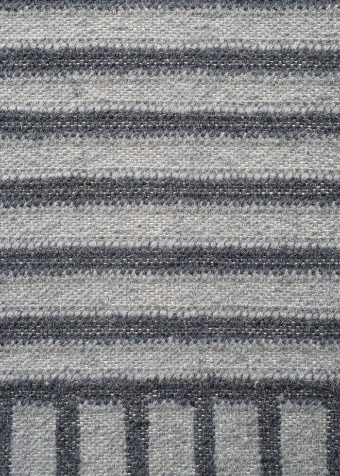 Gray Grid Kilim by Paolo Giordano for I-and-I Collection