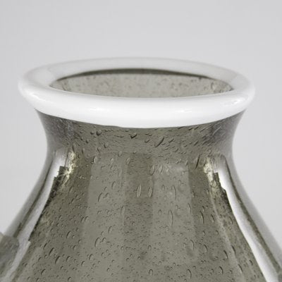 Gray Pulegoso & Lattimo Murano Glass Vase by Martinuzzi for Venini-MPO-1311052