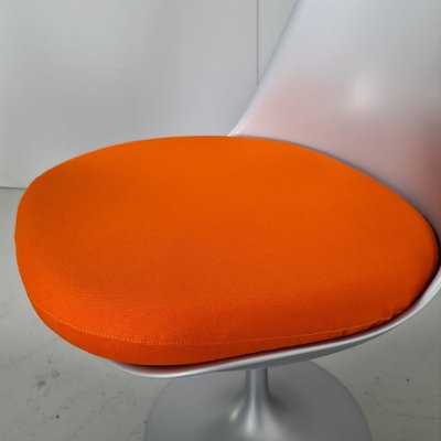 Gray Structure and Orange Cotton Pillow Tulip Chairs by Eero Saarinen for Knoll, Set of 4-PRS-1192096