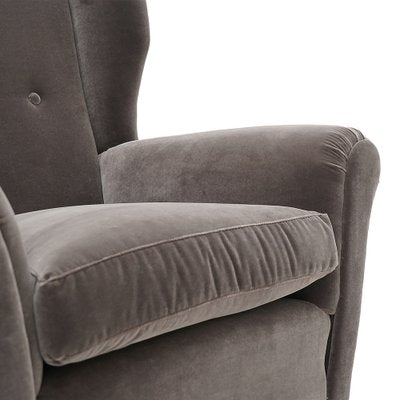 Gray Velvet Armchairs, 1950s, Set of 2-EZ-1776699