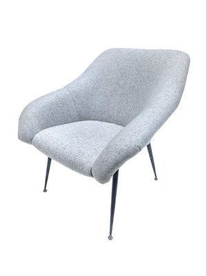 Gray Woolen Ewa Armchair, Poland, 1960s-FSD-1357851