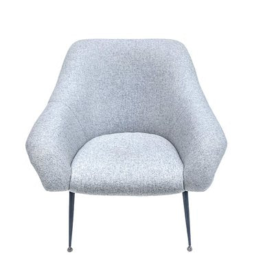 Gray Woolen Ewa Armchair, Poland, 1960s-FSD-1357851