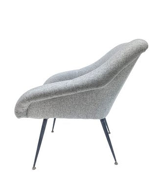 Gray Woolen Ewa Armchair, Poland, 1960s-FSD-1357851