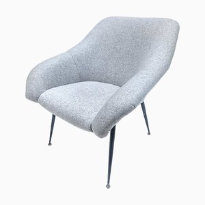 Gray Woolen Ewa Armchair, Poland, 1960s-FSD-1357851