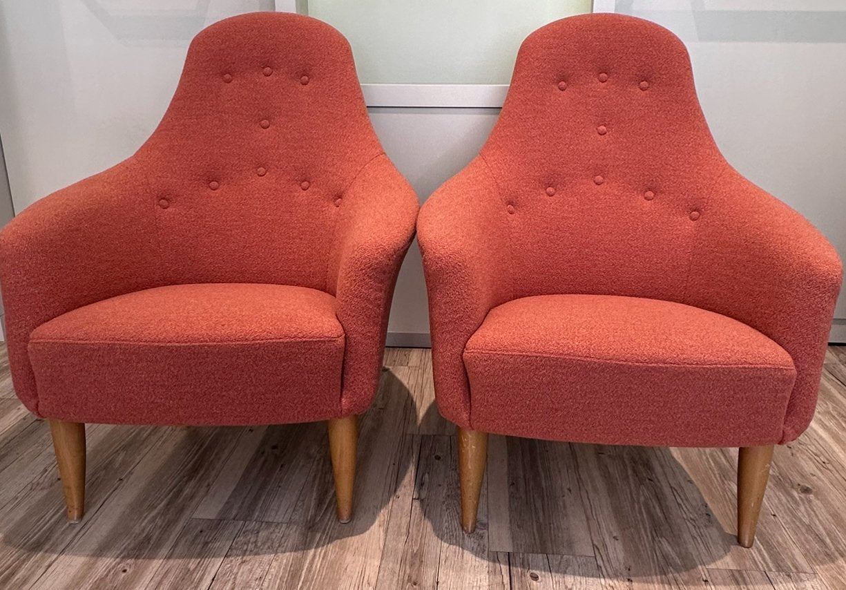 Great Adam Armchair by Kerstin Hörlin-Holmquist for Nordiska Kompaniet, 1950s, Set of 2