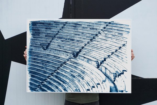 Greek Marble Amphitheater, Blueprint on Watercolor Paper, 2019-RWC-789725