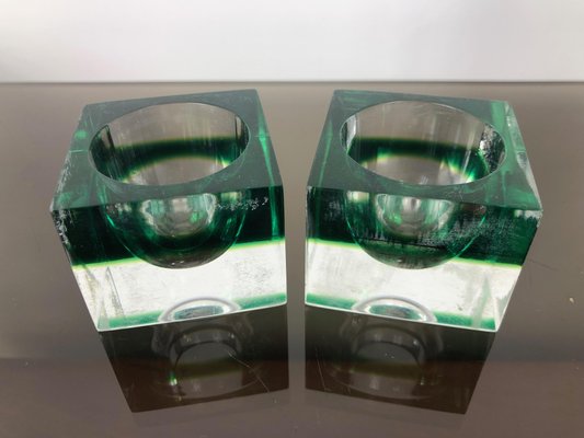 Green Acrylic Salt & Pepper Set from Guzzini, Italy, 1970s, Set of 6-LYQ-1171784