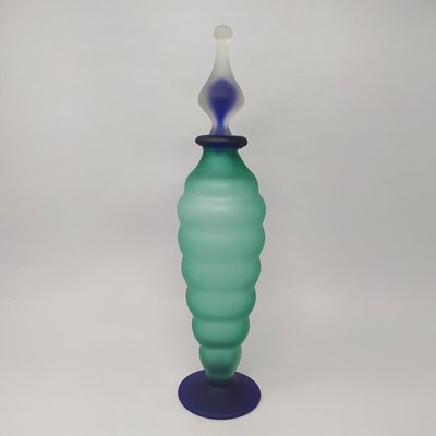 Green and Blue Bottle in Murano Glass by Michielotto, 1970s-QGR-875918