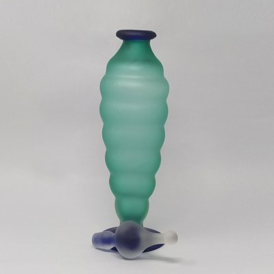 Green and Blue Bottle in Murano Glass by Michielotto, 1970s-QGR-875918