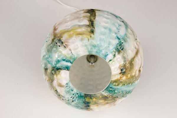 Green and Blue-Colored Murano Glass Pendant Lamp, 1970s-DUM-1806035