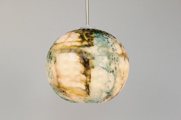 Green and Blue-Colored Murano Glass Pendant Lamp, 1970s-DUM-1806035