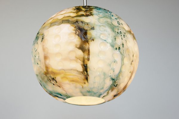 Green and Blue-Colored Murano Glass Pendant Lamp, 1970s-DUM-1806035