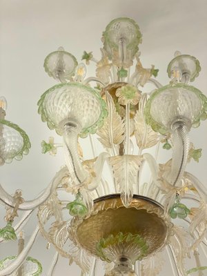 Green and Gold Murano Glass Chandelier, 1990s-MBH-1421924