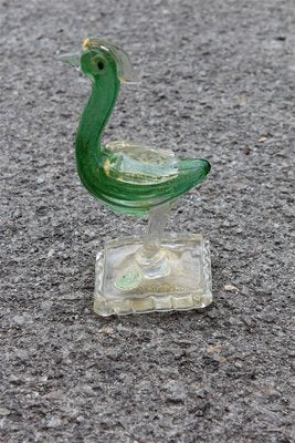 Green and Gold Murano Glass Flamingo from Seguso, 1940s-EH-645661