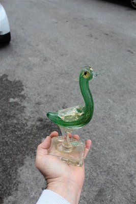 Green and Gold Murano Glass Flamingo from Seguso, 1940s-EH-645661