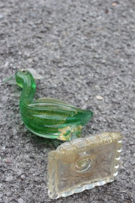 Green and Gold Murano Glass Flamingo from Seguso, 1940s-EH-645661